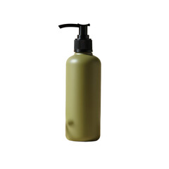 Fototapeta premium Olive green pump bottle against a black background.