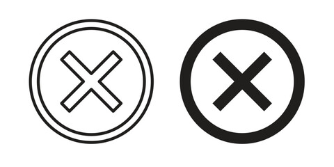 Obraz premium Cancel icon graphic doodle, sketch, outline drawing Vector illustration