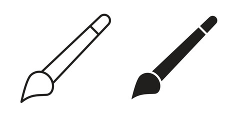 Brush icon graphic doodle, sketch, outline drawing Vector illustration