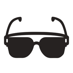 Sleek modern smart glasses silhouette with a futuristic lens design isolated on white background for digital applications