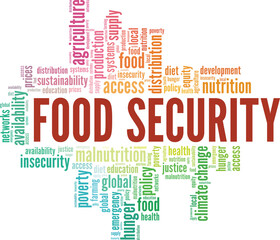 Food Security word cloud conceptual design isolated on white background.