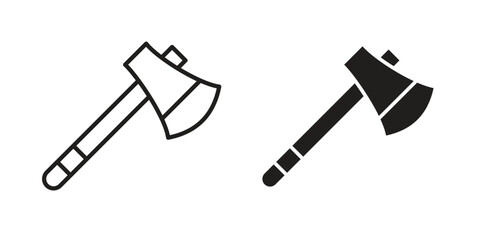 Axe icon graphic doodle, sketch, outline drawing Vector illustration