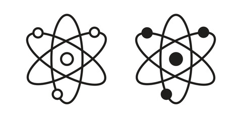 Atom icon graphic doodle, sketch, outline drawing Vector illustration