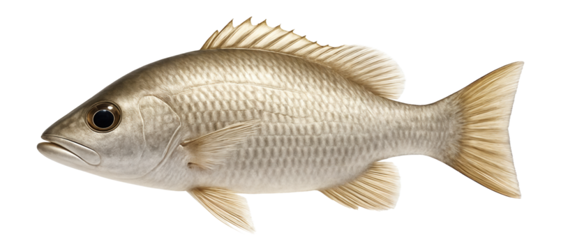 Juvenile mangrove snapper with elongated body and silver scale pattern