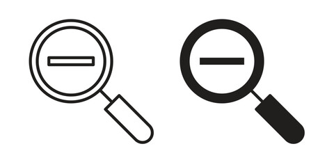 Zoom out icon graphic doodle, sketch, outline drawing Vector illustration