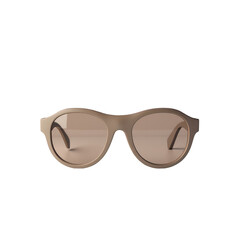 Beige round sunglasses in a front view.