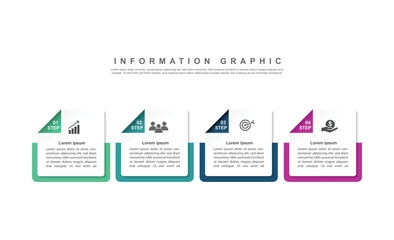 4 step infographic design. schedule concept with paper layout. can be used for workflow illustration