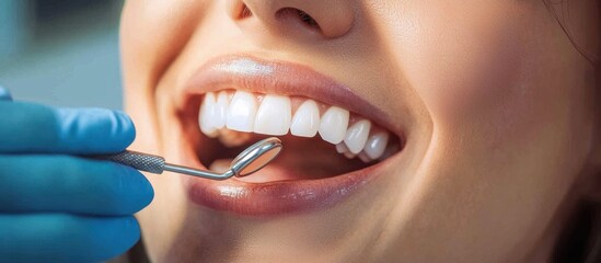 Dentist is taking care of the client's teeth