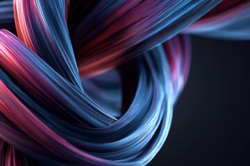 Modern 3D Render of Flowing Twisted Wireform Structure