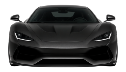 Supercar displaying a distinctive front air dam and wide rear track