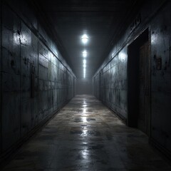 Stunning photo of eerie Abandoned Elevator Hallway.