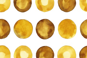 Abstract Gold Watercolor Circles: Elegant, Modern, Seamless Pattern Design