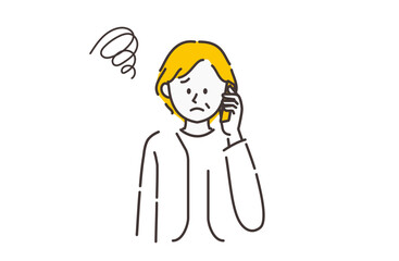 電話で話すシニア女性のイラスト	