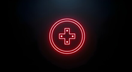 Obraz premium Controller Cross Neon Ring Logo 