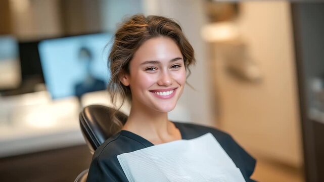 Young woman in dental treatment with cavity filling procedure