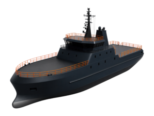 Polar-class icebreaker featuring a widened beam and ice-clearing bow