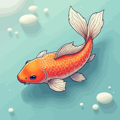 Fototapeta premium Very beautiful and cute Koi fish design