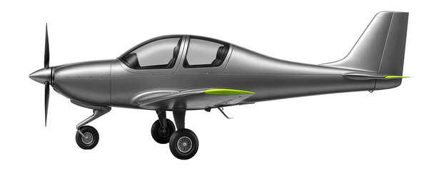 Two-seater cockpit trainer plane with tandem seating and bubble canopy