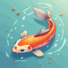Very beautiful and cute Koi fish design