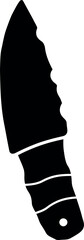 Jagged edge knife silhouette black and white