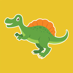 cute illustration of spinosaurus