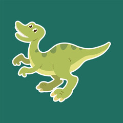 cute illustration of velociraptor