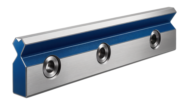 High-strength V-profile rail for guiding systems in an automotive assembly line