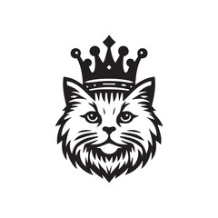 vector logo of a cat wearing a crown