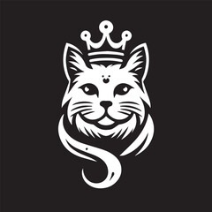 vector logo of a cat wearing a crown