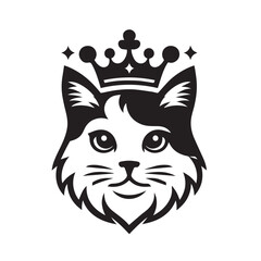 vector logo of a cat wearing a crown