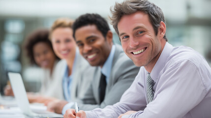 Fototapeta premium Business meeting collaboration office group professional smiling