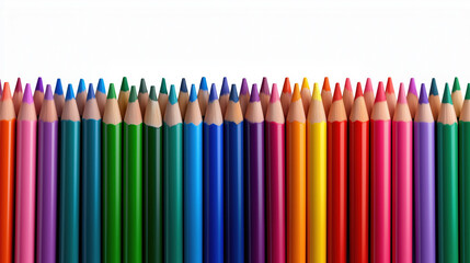 Artistic action using colorful pencils for creative projects studio