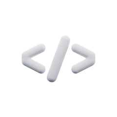 Obraz premium A 3d matte code tag icon for web development concepts