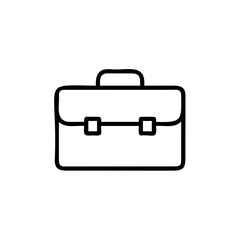 Outline a business briefcase with a handle two clasps luggage travel