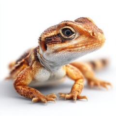 Obraz premium Baby Bearded Dragon on White Background