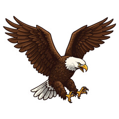 Obraz premium Bald Eagle in Flight, Wings Spread Wide