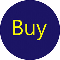 Yellow buy button isolated on transparent background
