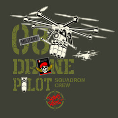 Military Drone Squadron Crew,vector illustration