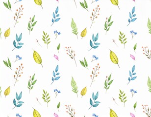 植物　葉っぱ　イラスト　パターン　背景