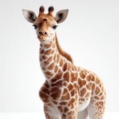 Obraz premium Adorable Baby Giraffe - Isolated on Clean White