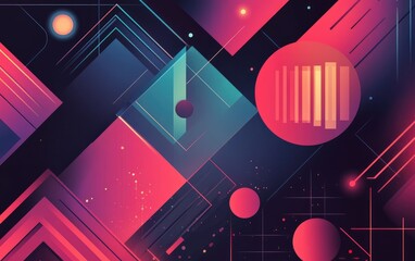 Bright, futuristic abstract vector background with colorful glowing lines and a digital red light pattern