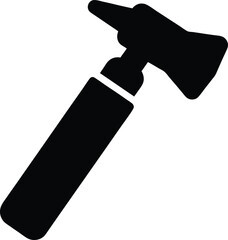 Silhouette of a Medical Otoscope for Ear Examination and Diagnosis Instrument used by Doctors and Healthcare Professionals to See into the Ear Canal