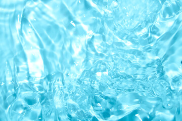 Beautiful Blue Water Surface Texture with Ripple Effects and Bubbles