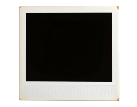 Vintage Polaroid Photograph with Faded Frame, White Background Cutout PNG
