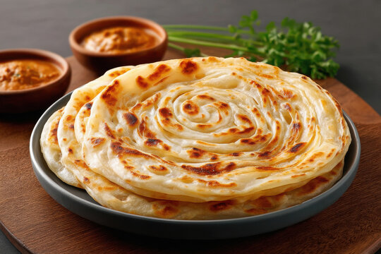 malabar paratha on a plate