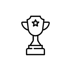 Outline trophy icon with star on award winner