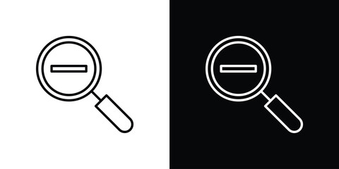 Zoom out icon. Minimalist vector design. Editable stroke. EPS10