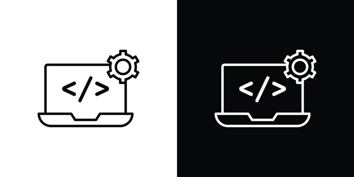 Web development icon. Minimalist vector design. Editable stroke. EPS10