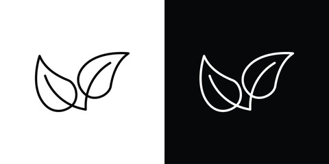 Vegan icon. Minimalist vector design. Editable stroke. EPS10