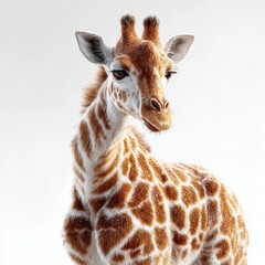 Obraz premium Elegant Giraffe Profile on Clean White Studio Shot